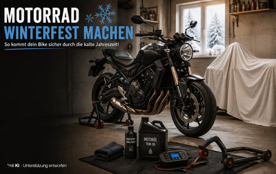 Motorrad winterfest in der Garage