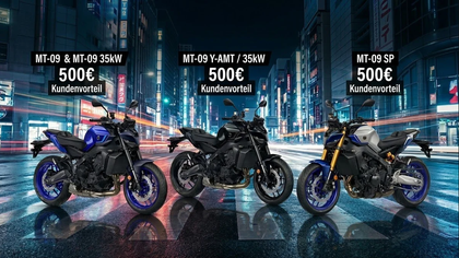 Yamaha MT-09: Jetzt 500 € Kundenvorteil sichern!